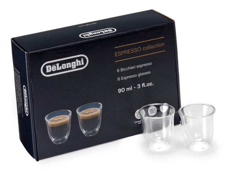 Lot de 2 tasses à espresso double paroi Delonghi 6cl (Transparent) à prix  bas