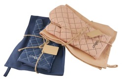 Ensemble gant + torchon Cookut assorti � l'Incroyable Cocotte et po�le : bleu ou rose