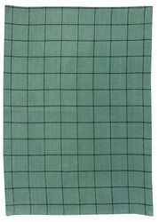 Torchon  carreaux vert de gris et noir Metis Kilia 50 x 70 cm Winkler