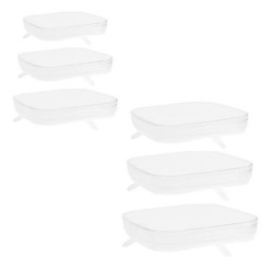 Set de 6 couvercles rectangulaires en silicone extensibles et rutilisables