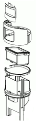 Couvercle blanc du rservoir d'eau sale pour RollySteam Polti