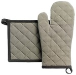 Lot gant de cuisine + manique ombre / gris recycl Grace Winkler