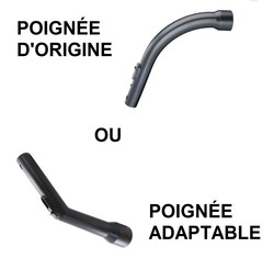 Poigne pour aspirateur MIELE - crosse du flexible - AU CHOIX (pice d'origine ou pice adaptable)
