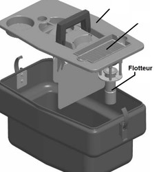 Emplacement du flotteur sur l'appareil - nettoyeur vapeur Polti MV 6000 PVEU0045