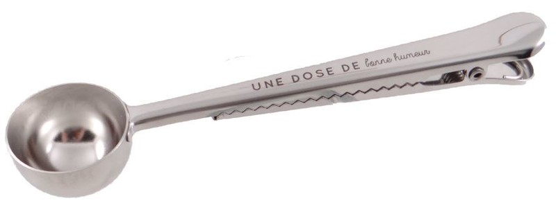 Cuillère doseuse pour le café avec pince en inox