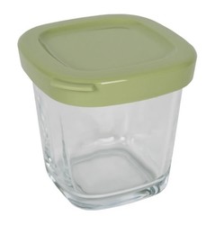 Petit pot en verre + couvercle vert pour yaourtire SEB Multi Dlices YG660 - YG661