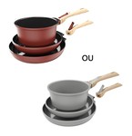 Kit poles et casseroles Cookut avec poignes amovibles et feutrine : ROUGE ou GRIS