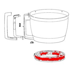 collerette de verrouillage de la cuve inox du robot Magimix Ptissier Multifonction 6200 XL