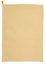 Torchon nid d'abeille  carreaux jaune et blanc 50 x 70 cm Winkler