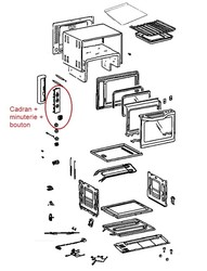 cadran + minuterie + bouton pour four Rowenta Gourmet 