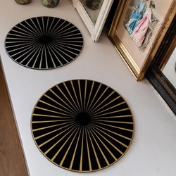Set de table rond noir / or feutre Raini 40 cm Winkler