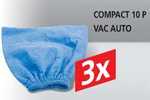 lot de 3 pochettes filtrantes + 3 lastiques pour aspirateur aquavac compact 10p