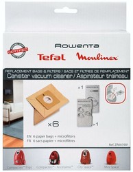 Lot de 6 sacs + 1 micro-filtre  pour aspirateur Rowenta Compacteo