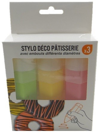 Stylo déco à pâtisserie x 3 