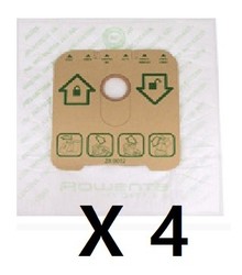 lot de 4 sacs microfibre + 1 filtre pour aspirateur Rowenta