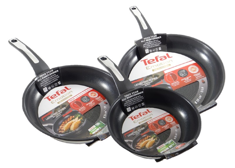 Lot 3 poêles compatibles induction gamme Émotion Tefal 