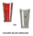 Verre doseur gradu 450 ml en verre - coloris selon arrivage : rouge ou gris