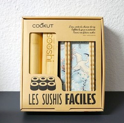 Coffret sushi maki faciles Cookut avec appareil en bambou et 2 baguettes