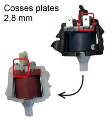 Evolution de la pompe - changement de cosses ncessaire si la taille est diffrente