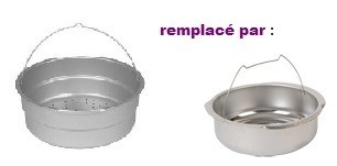 Panier rigide inox 235mm cocotte SEB COCOTTE MINUTE 10L 12L 18L