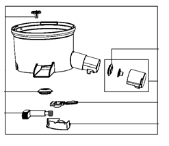 Corps d'extracteur pour extracteur Juiceo Juice & Clean MOULINEX