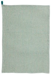 Torchon nid d'abeille  carreaux vert et blanc 50 x 70 cm Winkler