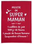 Torchon &quot;Recette de super maman&quot; rouge 50 x 70 cm Winkler