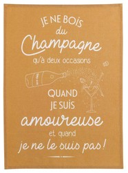 Torchon "Amoureuse Champagne" ocre 50 x 70 cm Winkler