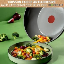 Wok Tefal en cramique 28 cm avec poigne fixe  gamme Renew On tous feux + induction