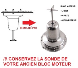 Bloc moteur + couteau + joints + carte + connecteur  pour blender Moulinex Easy Soup LM841110/870