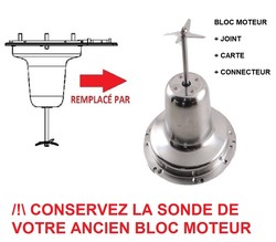 Bloc moteur + couteau + joints + carte + connecteur  pour blender Moulinex Easy Soup LM841110/870
