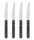 Lot de 4 couteaux  steak 22,5 cm inox en acier inoxydable avec manche noir de marque Genevive Leth
