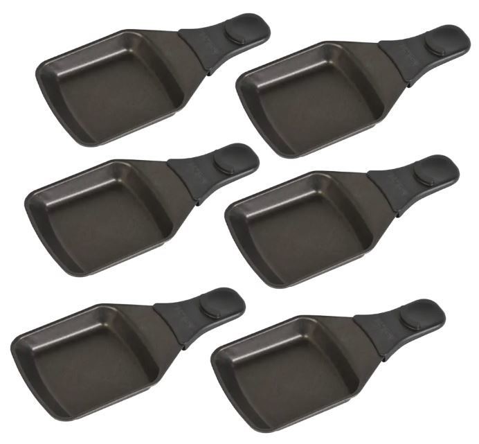 Lot de 6 poêlons - coupelles à raclette carrés Tefal 