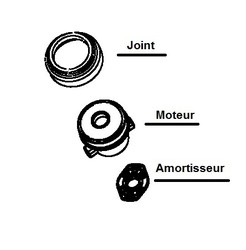 Vue clate du joint, moteur et de l'amortisseur