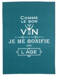 Torchon &quot;Comme le bon vin&quot; vert paon 50 x 70 cm Winkler
