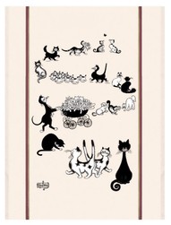 Torchon Dubout Multi-Chats cru 48 X 72 cm Winkler