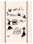 Torchon Dubout Multi-Chats cru 48 X 72 cm Winkler