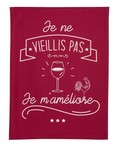 Torchon &quot;Je ne vieillis pas je m&#039;amliore&quot; rouge 50 x 70 cm Winkler