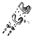 Flasque d'articulation pour aspirateur laveur Rowenta X-Clean 12 GZ7257E0 - GZ7267E0