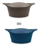 L'Incroyable cocotte ovale 33 cm Cookut compatible tous feux : taupe ou bleu myrtille