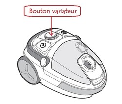 Bouton variateur de puissance pour aspirateur Rowenta Compacteo Ergo Cyclonic