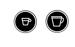 Visuel - boutons "espresso" et "lungo" pour machine à café Nespresso