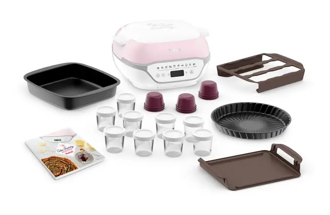 Photo du Cake Factory Infinity avec ses accessoires Tefal