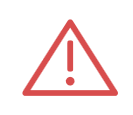 Icône ou voyant d'alarme warning en forme de triangle rouge avec un point d'exclamation