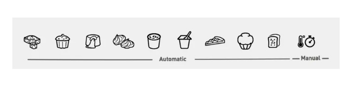 Visuel de l'interface du Cake Factory Infinity avec les différentes icônes des programmes