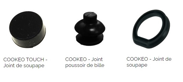 Présentation des différents types de joints présents dans le Cookeo de Moulinex : joint de soupape et du poussoir de bille.