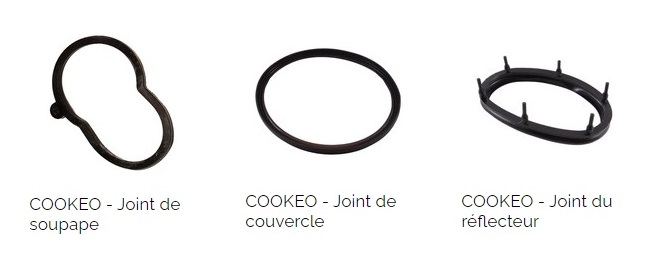 Présentation des différents types de joints présents dans le Cookeo de Moulinex : le joint de soupape, du couvercle et du réflecteur