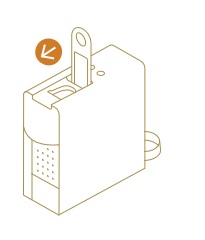 Schéma d'une machine nespresso - baisser le levier indiqué par une flèche