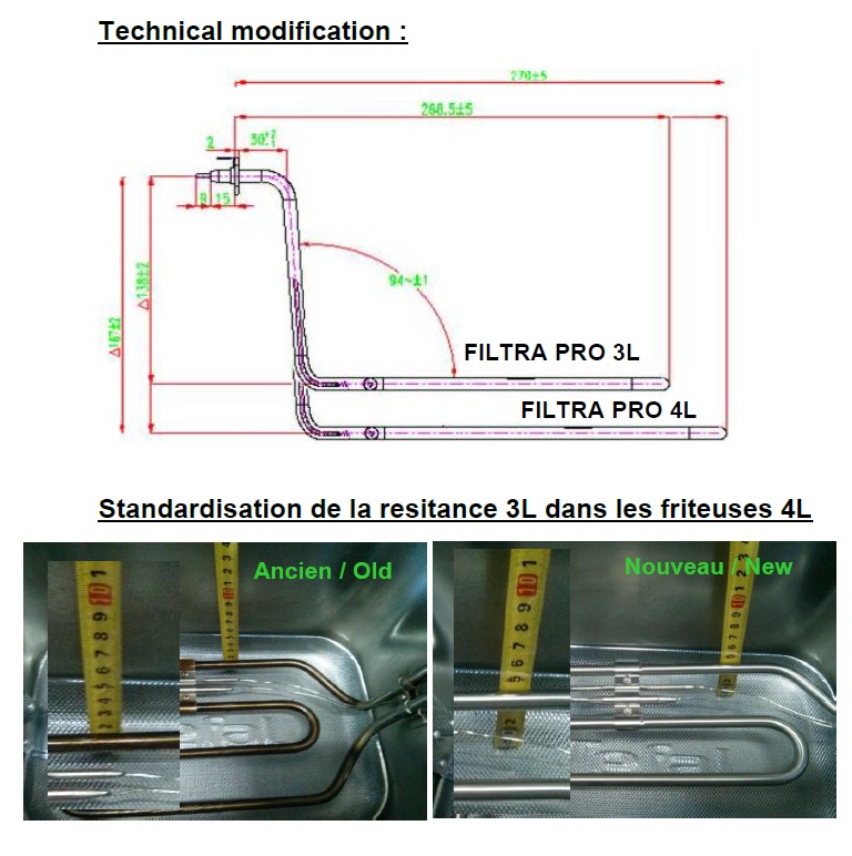 Documentation technique modification résistance friteuse Seb