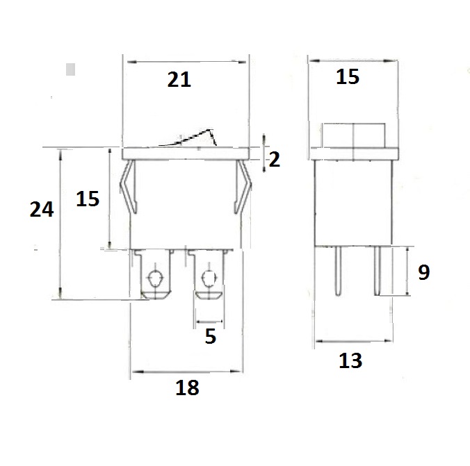 Interrupteur kw693584 2 positions 4 cosses